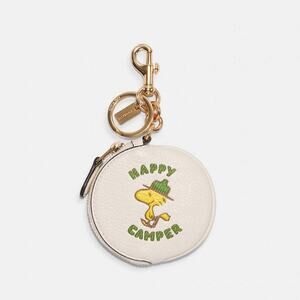 Coach X Peanuts Circular Pouch Bag Charm With Woodstock